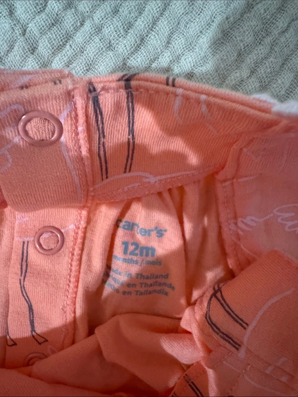 Carter's Coral Flamingo Pom-Trim Baby Bubble Romper